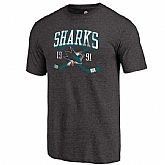 San Jose Sharks Fanatics Branded Black Vintage Collection Line Shift Tri Blend T-Shirt